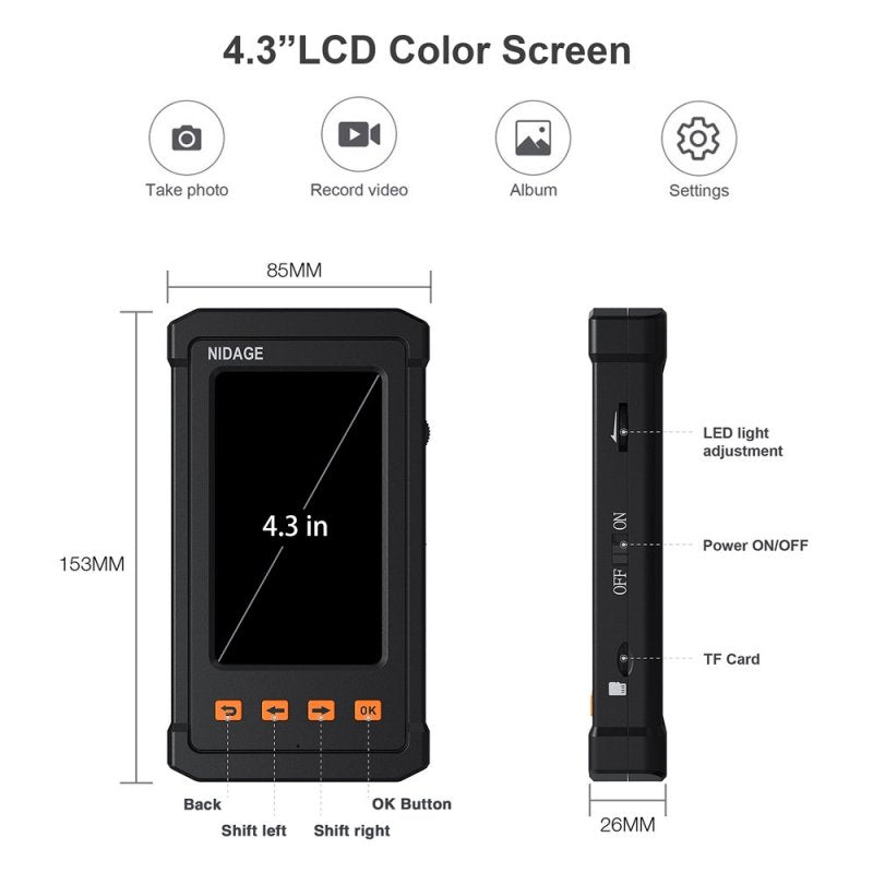 Inspection camera with LCD display EndSc03 - 3.5m / 8mm